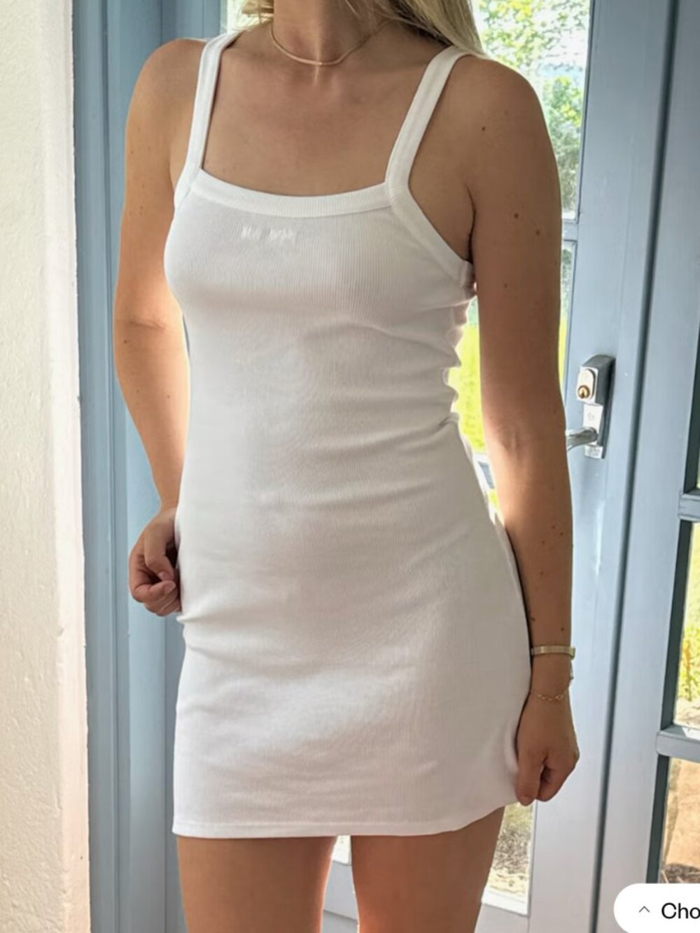 Djerf Avenue Daily Tank Dress Ribbed White Size Small